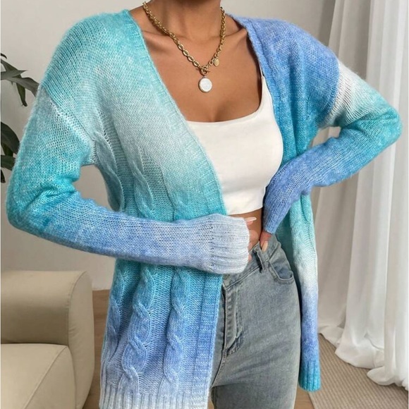 New ombre open front cardigan sweater - Picture 3 of 6
